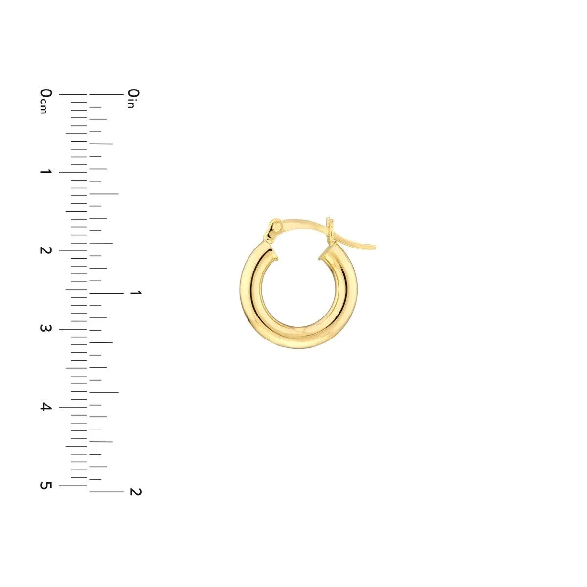 10K Yellow Gold 3x15mm Hoop Earrings