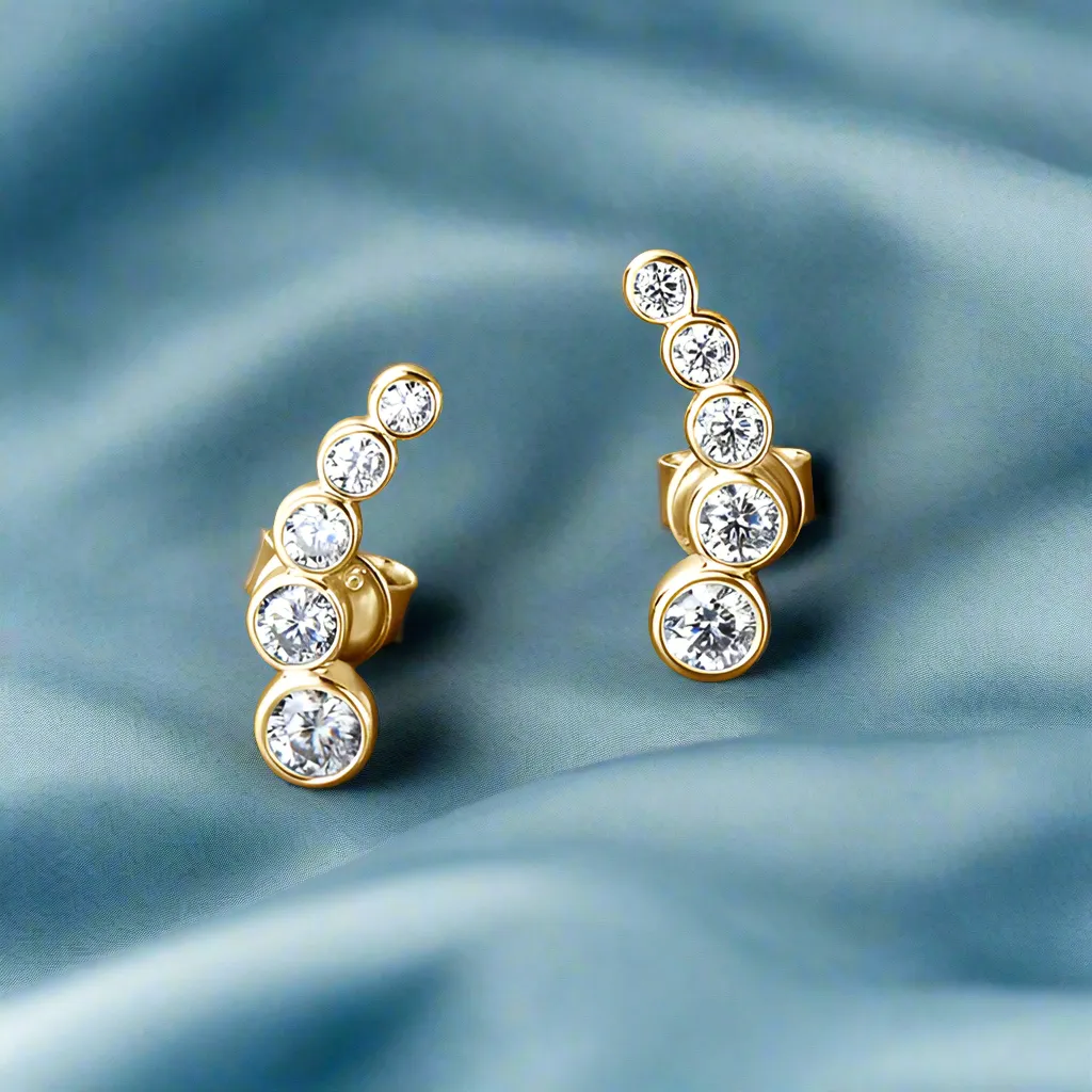 925 Silver 3.5mm 0.2CT Moissanite Diamond Climber Earrings