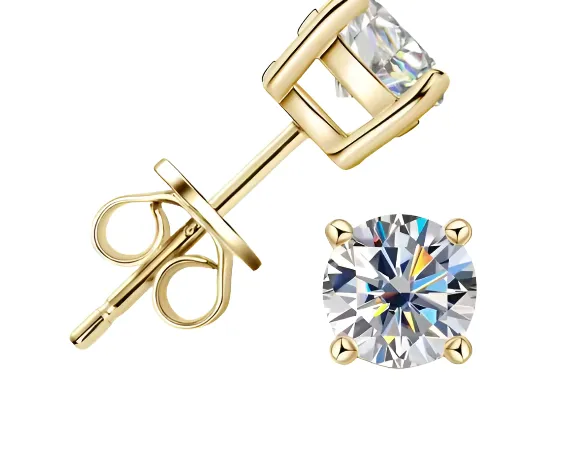 925 Silver 5MM 0.5CT Moissanite Diamond Earrings
