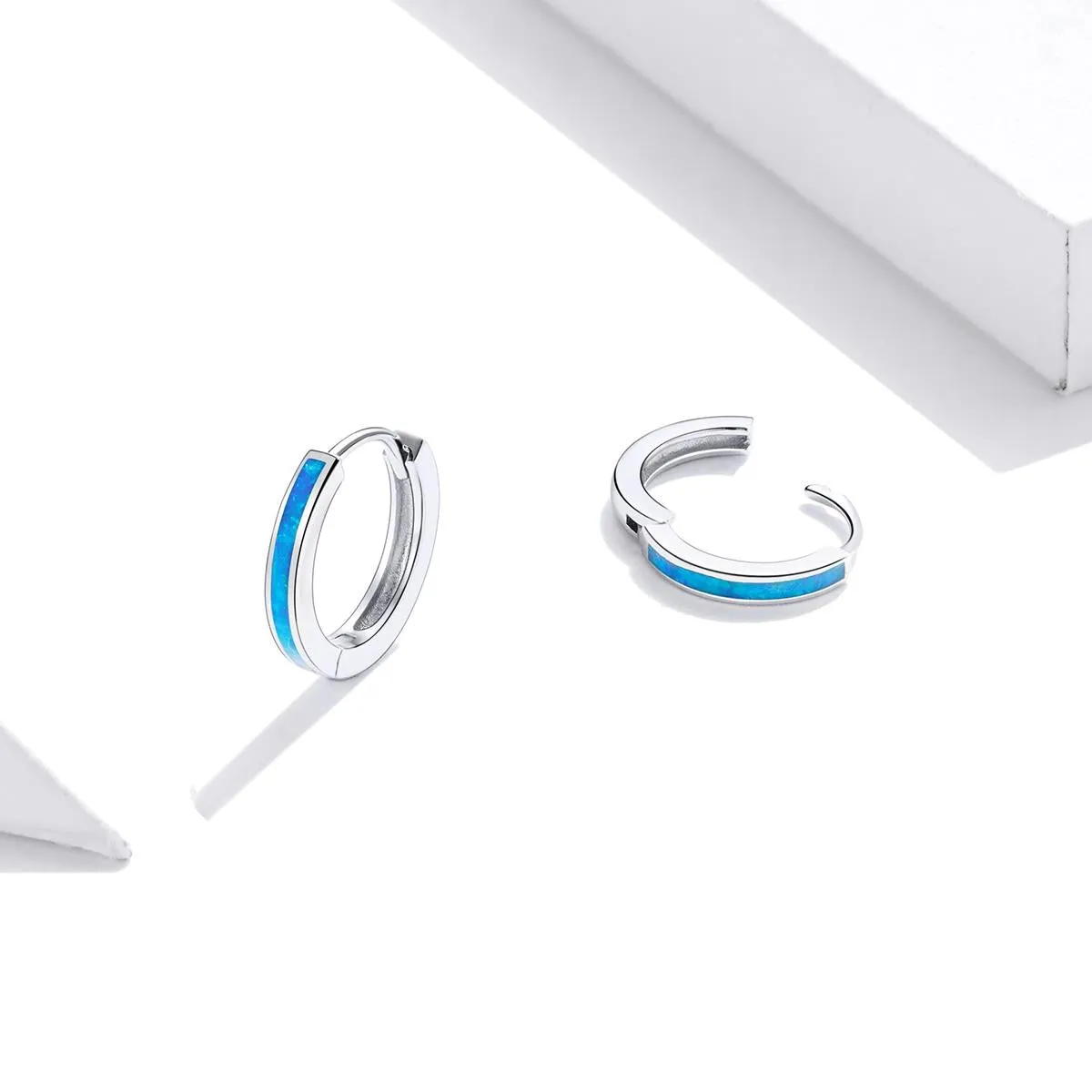 925 Sterling Silver Simple Opal Earrings For Women