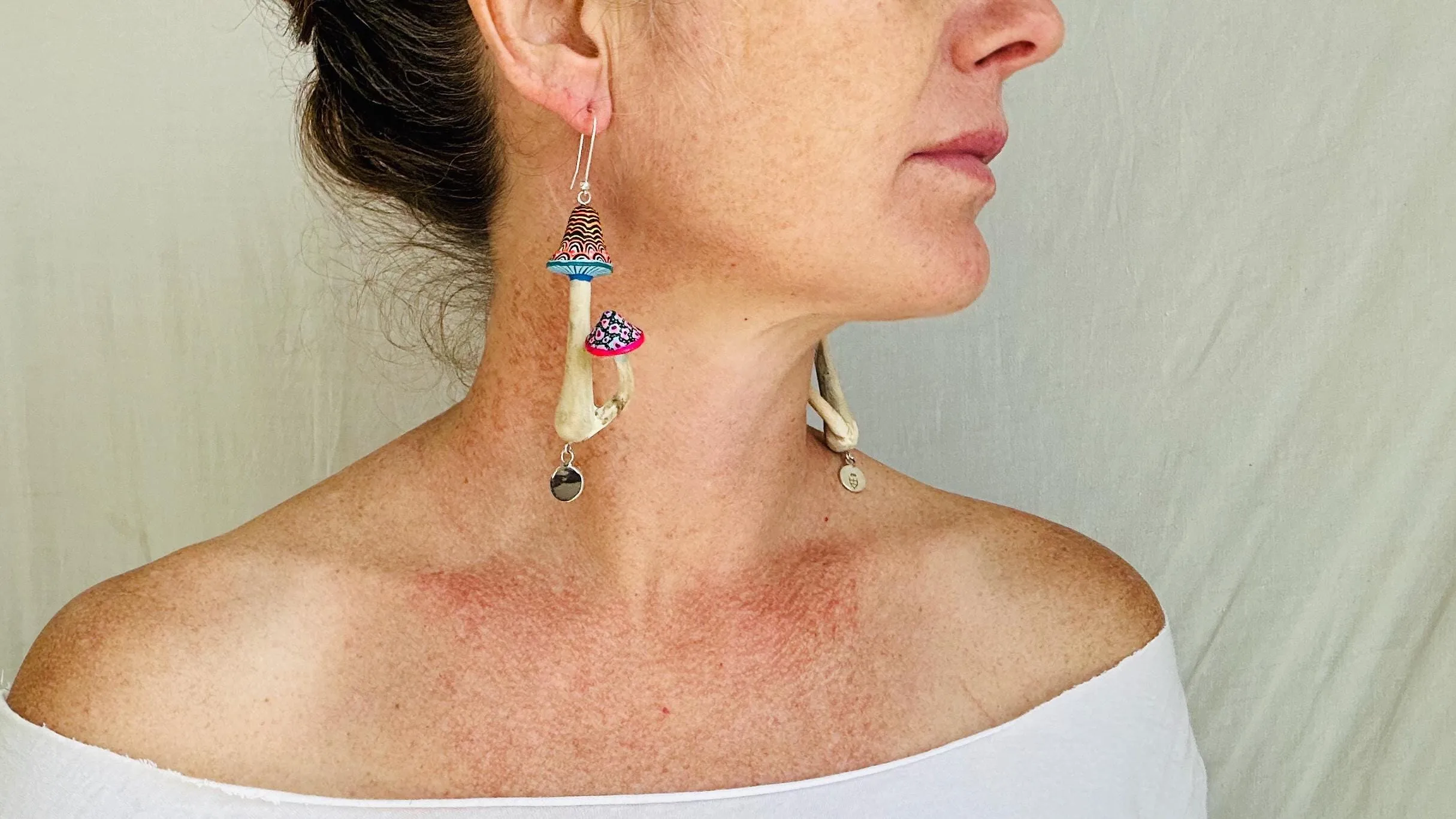 Alebrije Mushroom Earrings. Sterling Silver. Atelier Aadya. 2954