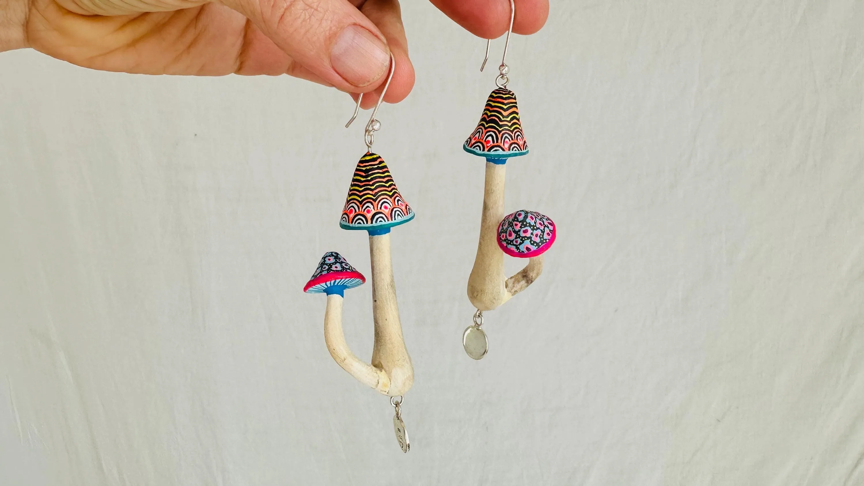 Alebrije Mushroom Earrings. Sterling Silver. Atelier Aadya. 2954
