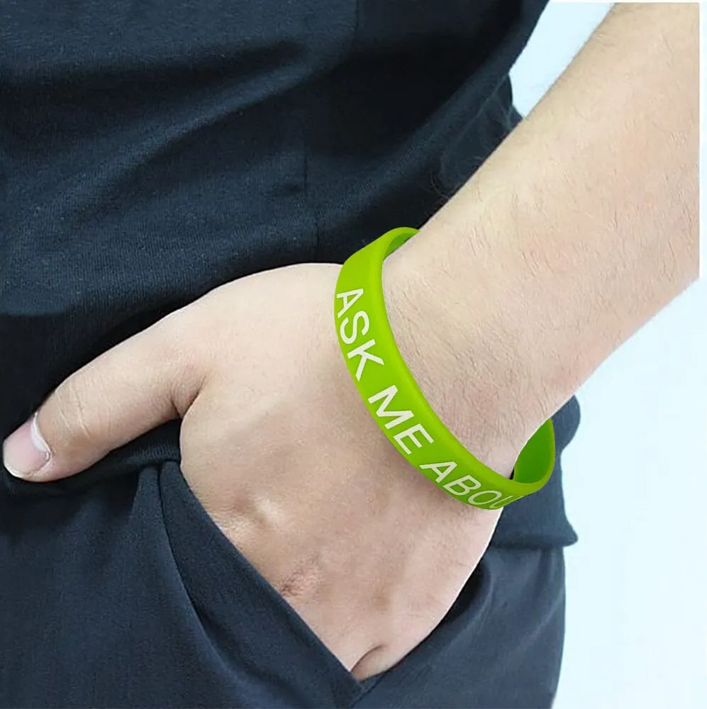 Ask Me My Pronoun Silicone Bracelets