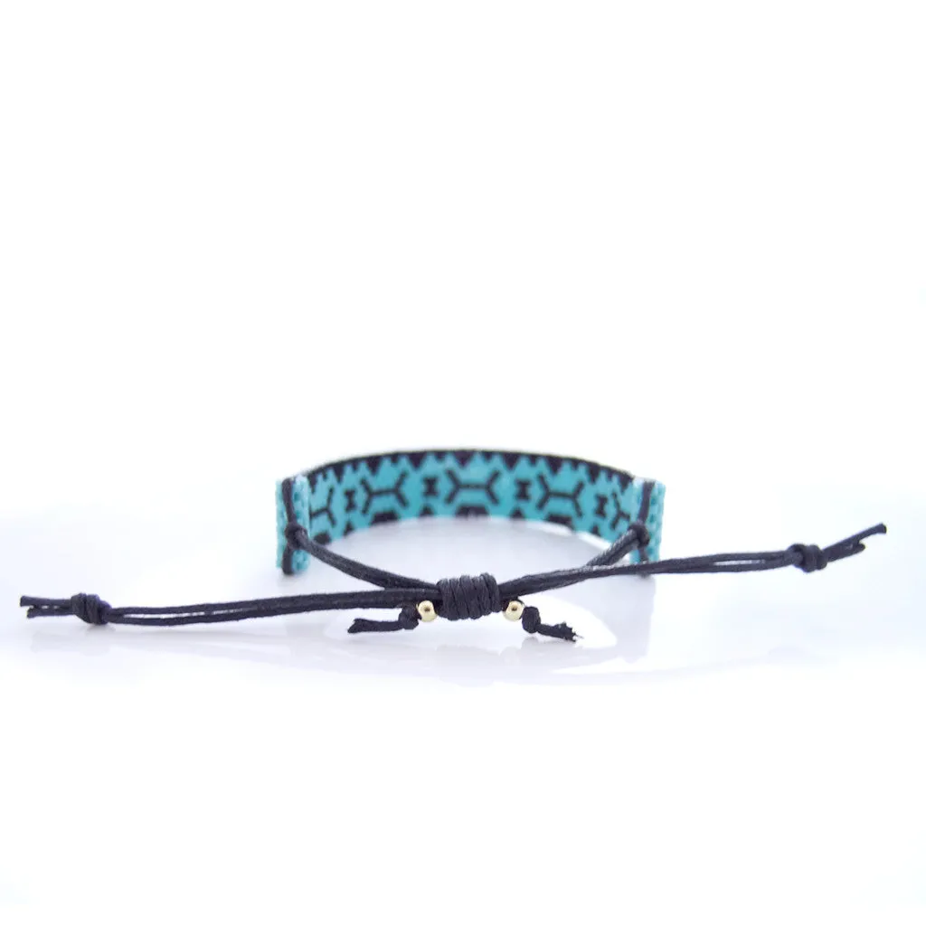 Aztec Cord Turquoise Beaded Bracelet