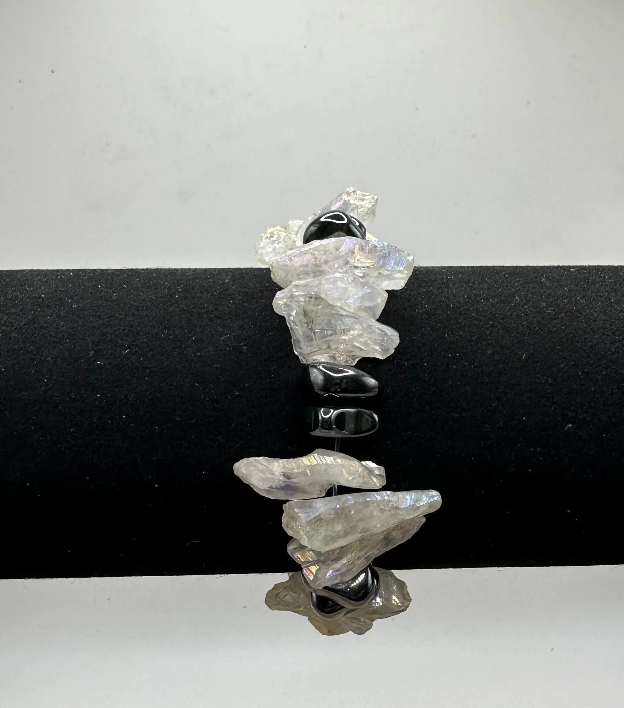 Crystal Quartz Bracelet with Hematite Bracelet