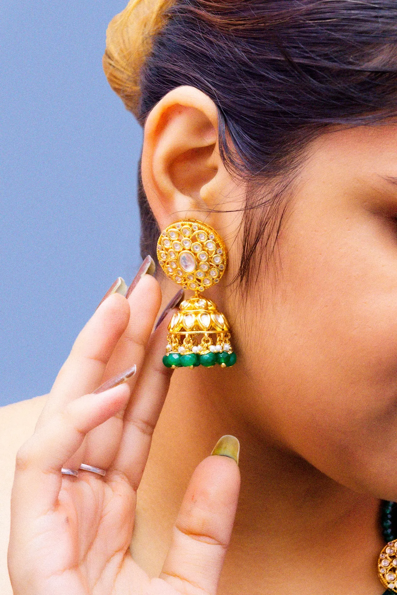 Designer Royal Kundan & Beads Long Necklace with Earrings (D876)