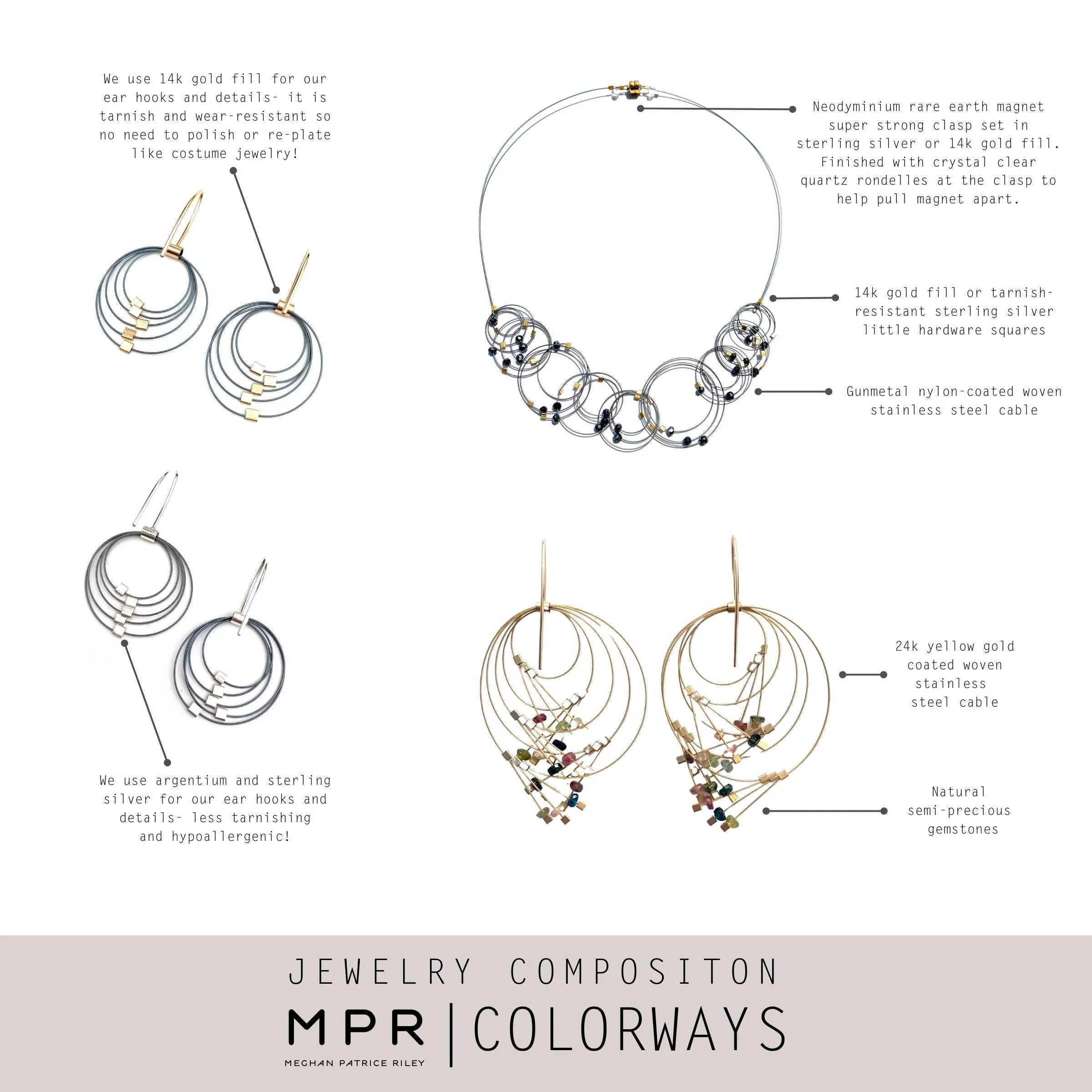 Double Double Hook Earrings with Stones