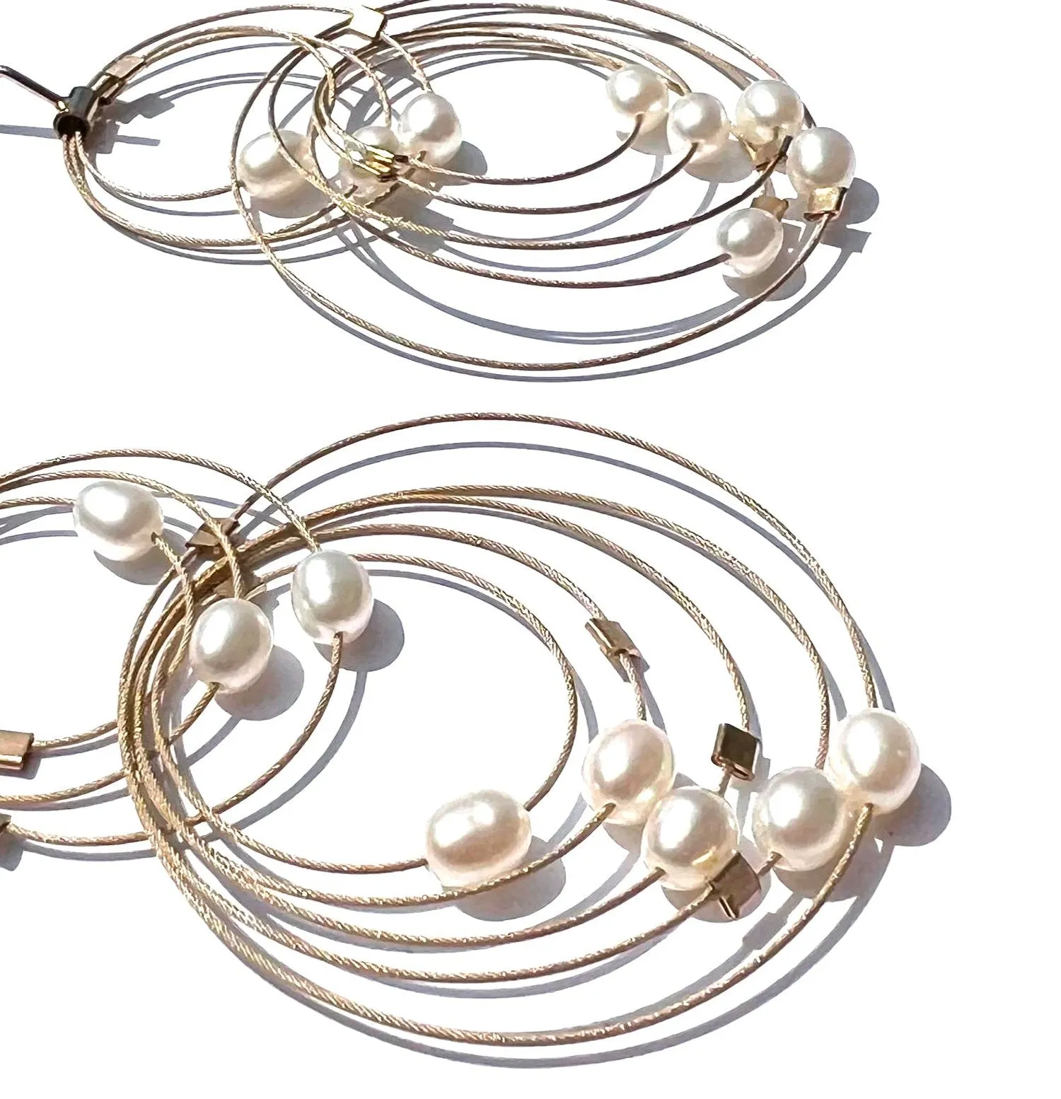 Double Double Hook Earrings with Stones
