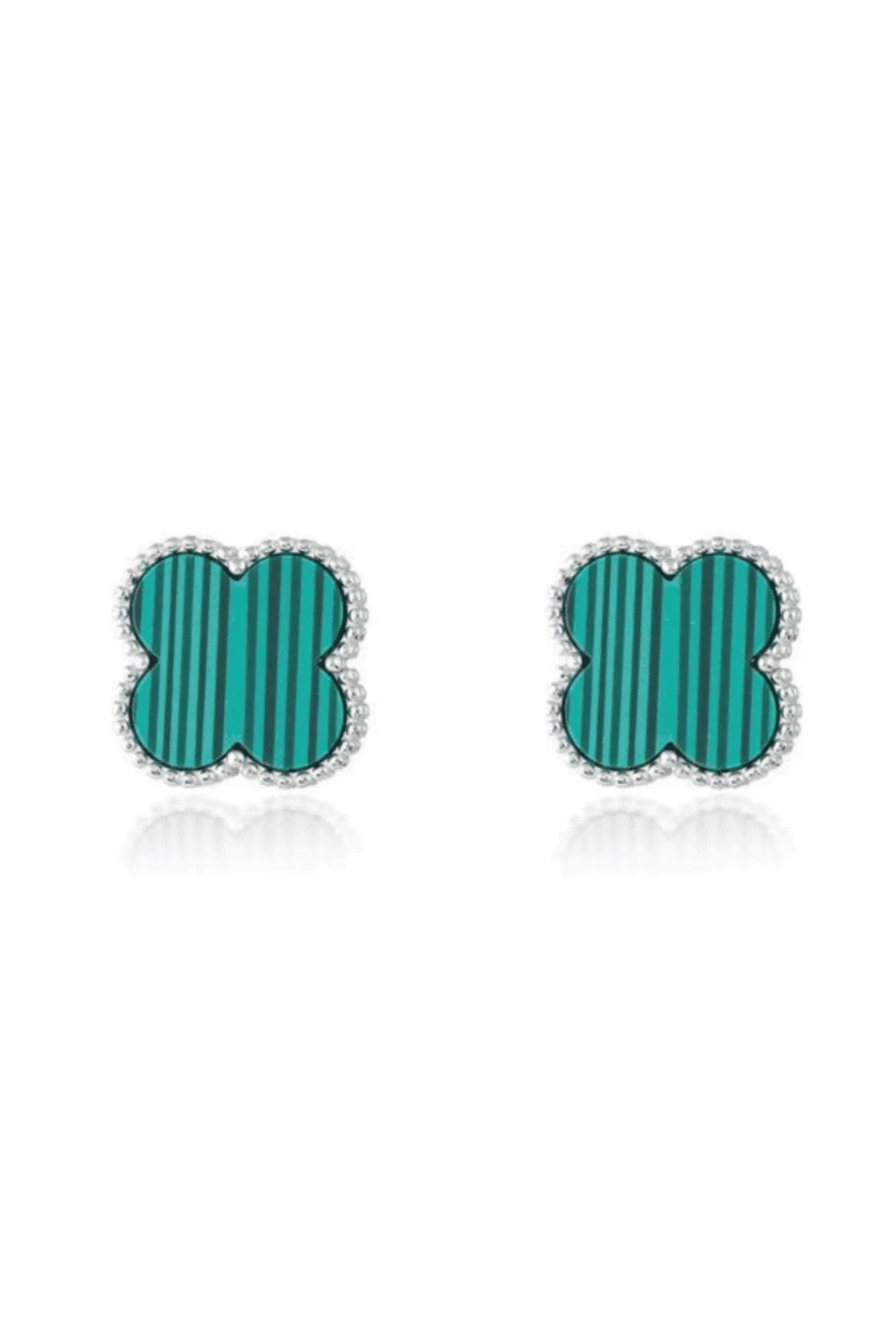 Four Leef  Malachite Glow Earrings