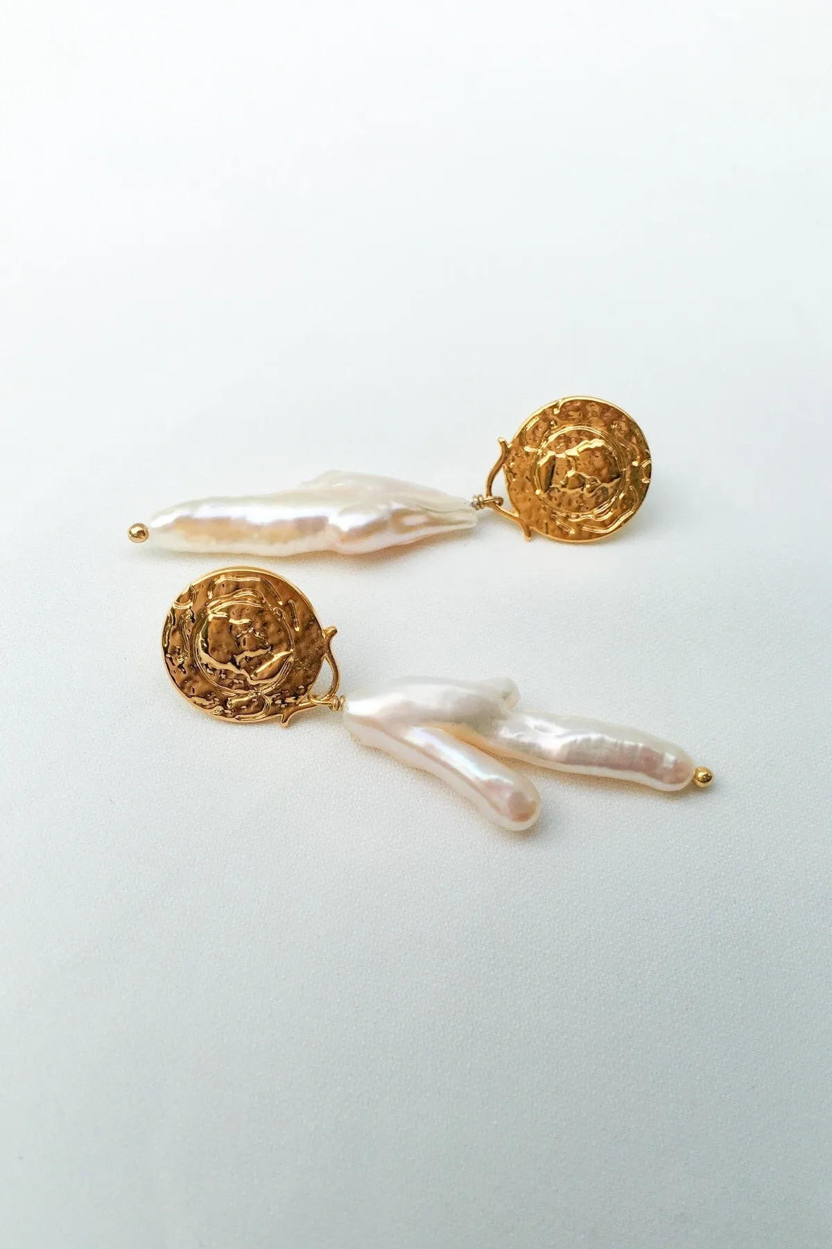 Harriet 18K Gold Baroque Pearl Earrings