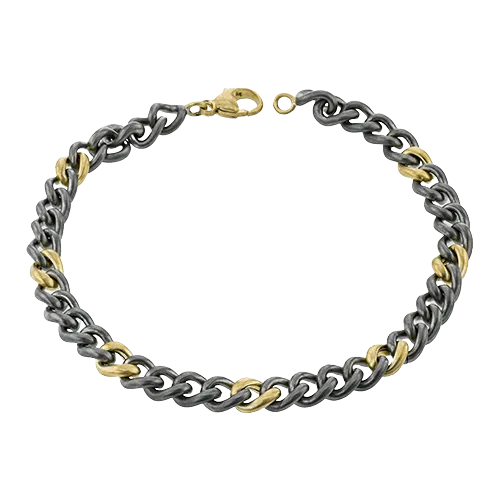 Men's Titanium Bracelet In 14k Gold