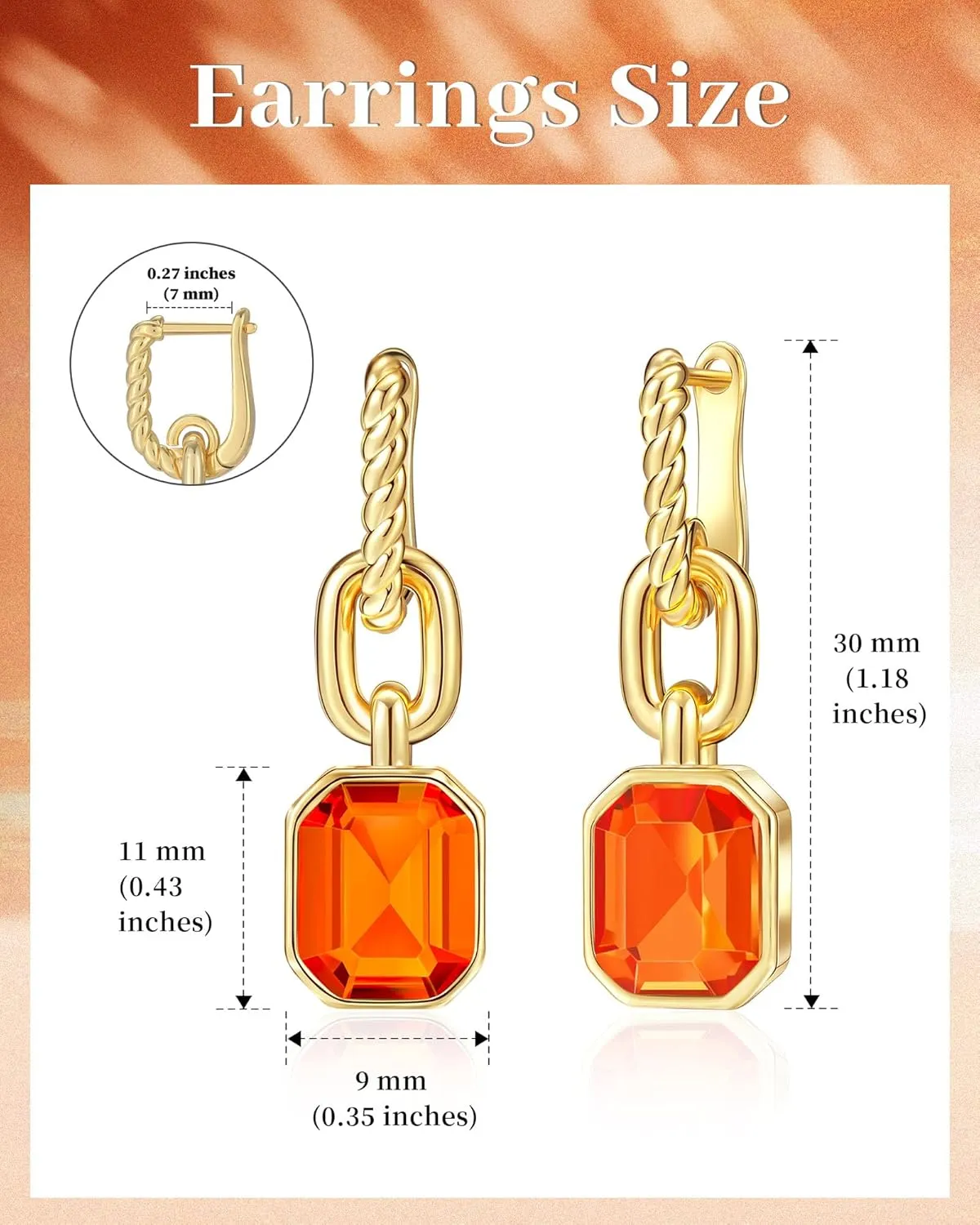 Mesovor Gold Crystal Hoop Earrings for Women Trendy, 18K Gold Plated Hoop Earrings | Emerald Green Black Crystal Dangling Earrings Jewelry Gift for Mother Wife