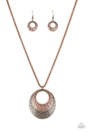 Paparazzi Necklace ~ Texture Trio - Copper