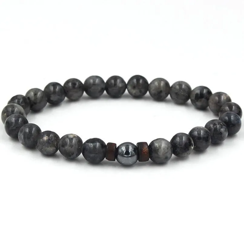 Personality Men's Black Volcanic Stone Bracelet