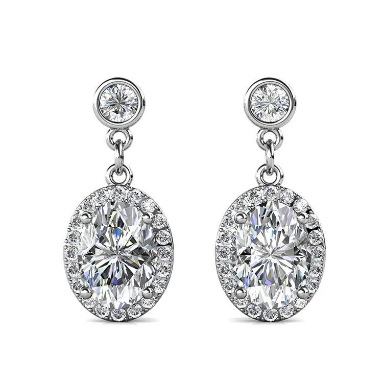 SAN Clamosan Diamond Natural Topaz Alexandre Stone S925 Sterling Silver Stud Earrings