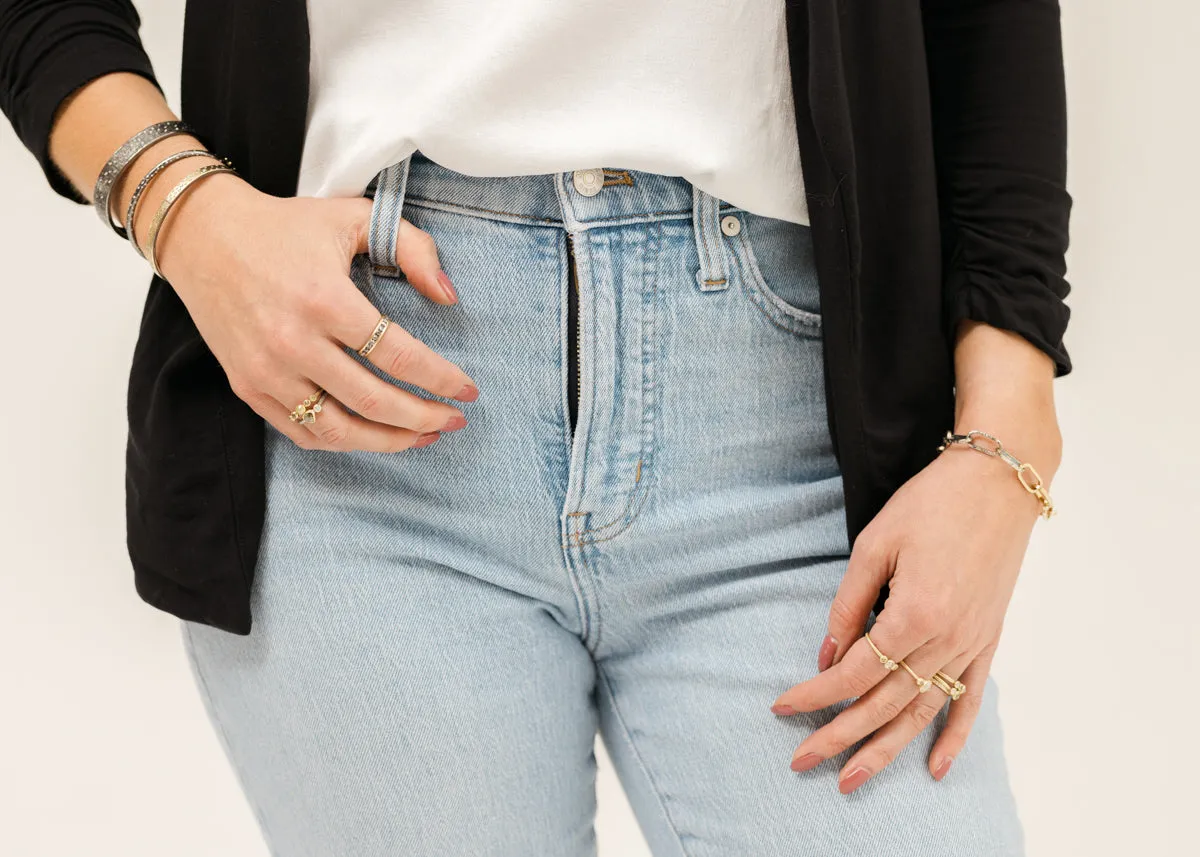 Silver Aspen Squared Cuff - Oxidized Silver   Reclaimed VS Diamonds