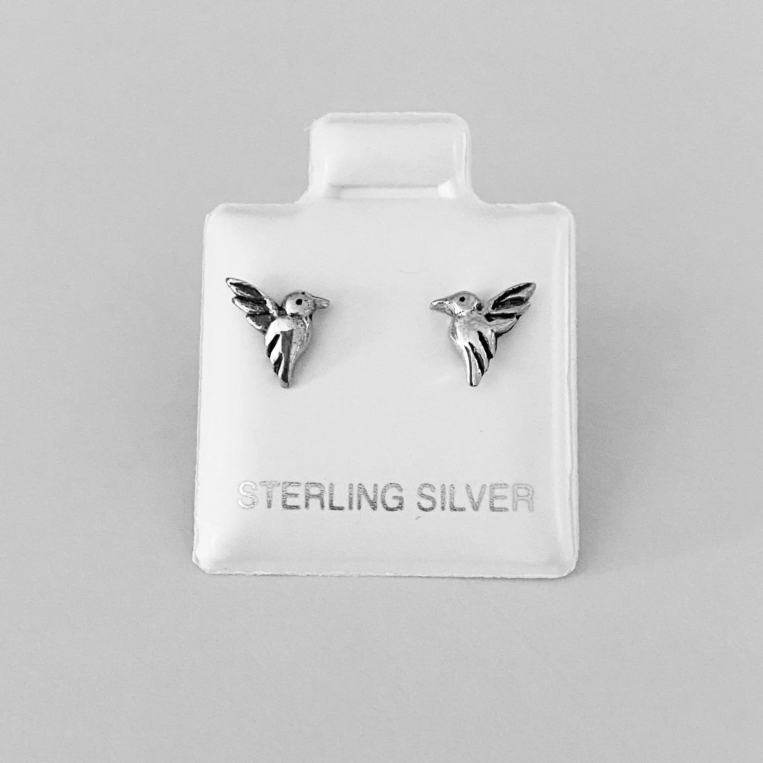 Sterling Silver Tiny Hummingbird Earring, Silver Earring, Stud Earring, Spirit Animal Earrings