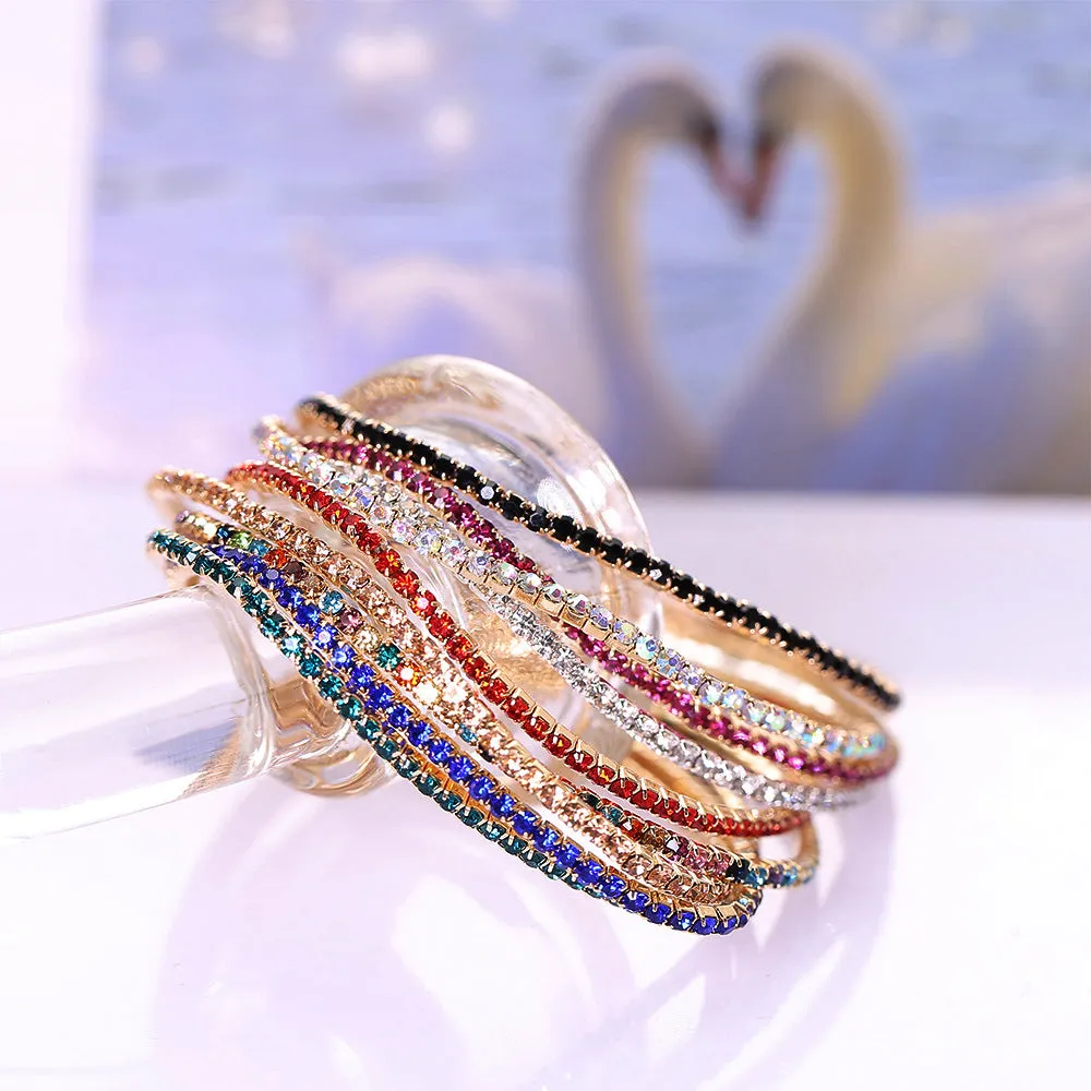 Wholesale Inlaid Colored Rhinestone Bracelets