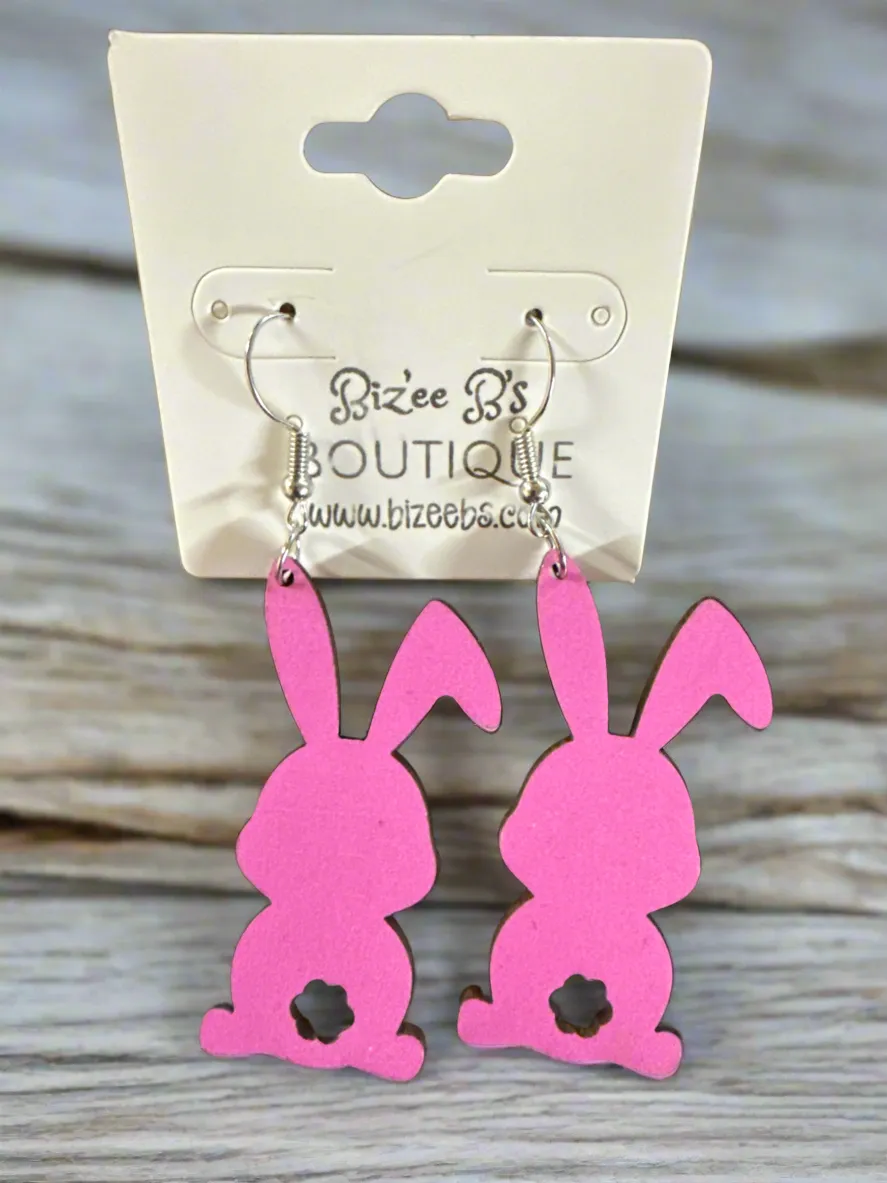 Wooden Easter Earrings