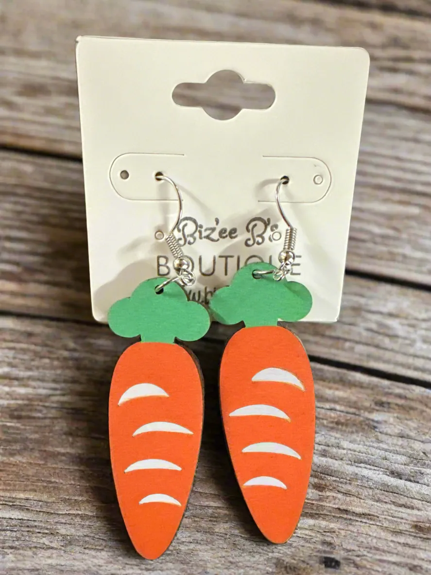 Wooden Easter Earrings